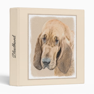 Bloodhound Painting - Cute Original Dog Art 3 Ring Binder