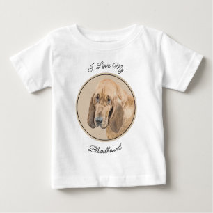 Bloodhound Painting - Cute Original Dog Art Baby T-Shirt