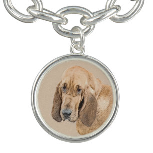 Bloodhound Painting - Cute Original Dog Art Bracelet