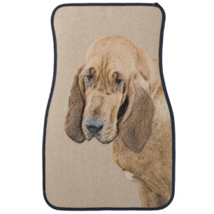 Bloodhound Painting - Cute Original Dog Art Car Mat