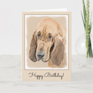 Bloodhound Painting - Cute Original Dog Art Card