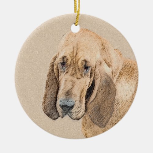 Bloodhound Painting _ Cute Original Dog Art Ceramic Ornament