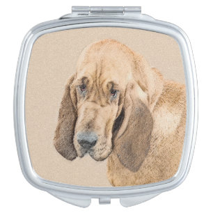 Bloodhound Painting - Cute Original Dog Art Compact Mirror