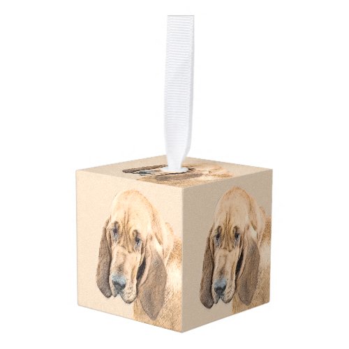 Bloodhound Painting _ Cute Original Dog Art Cube Ornament