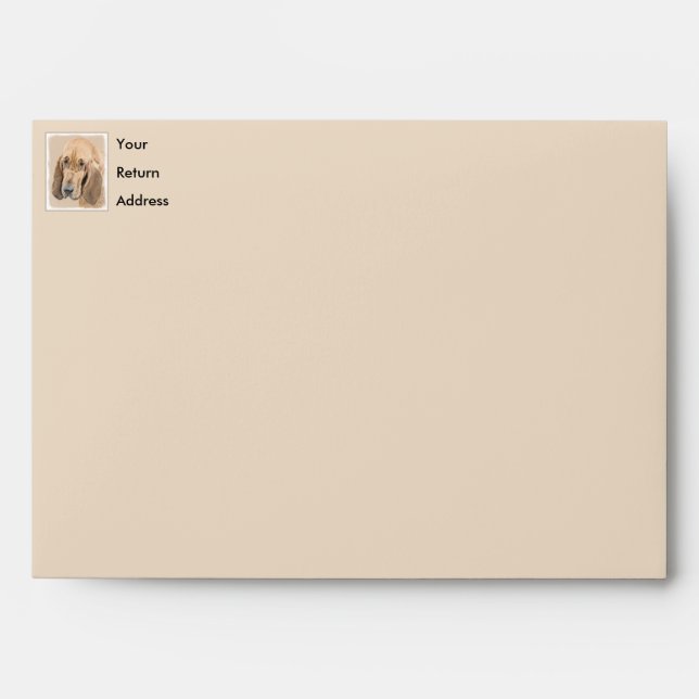 Bloodhound Painting - Cute Original Dog Art Envelope (Front)