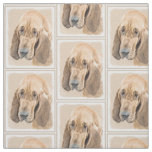 Bloodhound Painting - Cute Original Dog Art Fabric