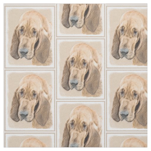 Bloodhound Painting - Cute Original Dog Art Fabric
