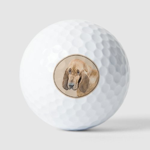 Bloodhound Painting _ Cute Original Dog Art Golf Balls