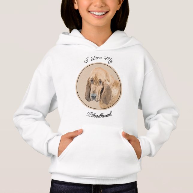 Bloodhound Painting - Cute Original Dog Art Hoodie (Front)
