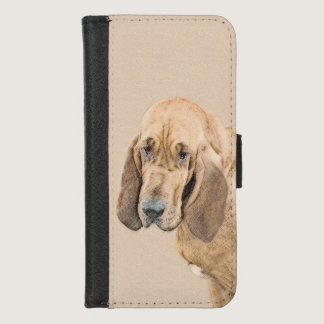 Bloodhound Painting - Cute Original Dog Art iPhone 8/7 Wallet Case