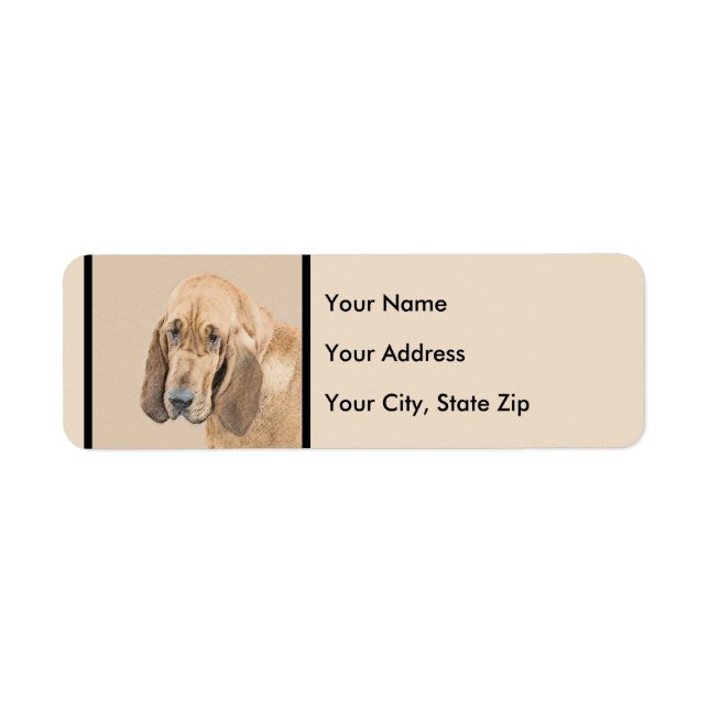 Bloodhound Painting - Cute Original Dog Art Label (Front)