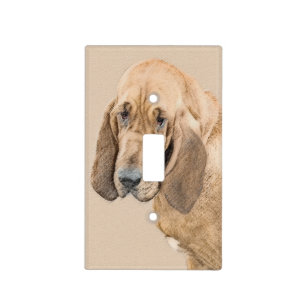 Bloodhound Painting - Cute Original Dog Art Light Switch Cover