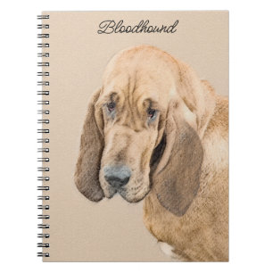 Bloodhound Painting - Cute Original Dog Art Notebook