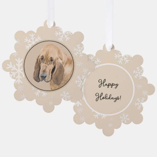 Bloodhound Painting _ Cute Original Dog Art Ornament Card