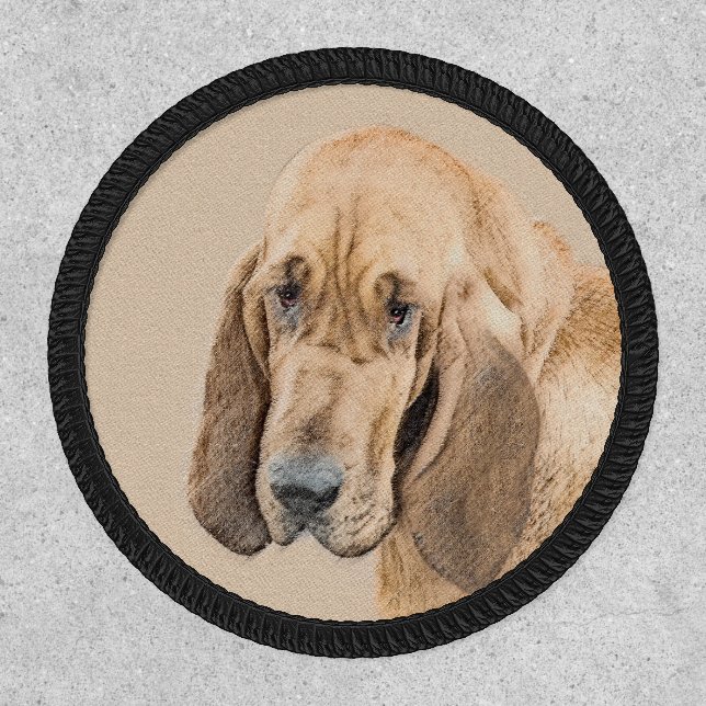Bloodhound Painting - Cute Original Dog Art Patch (Front)