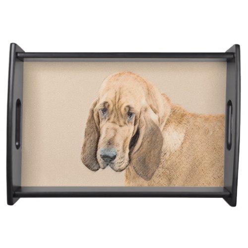 Bloodhound Painting _ Cute Original Dog Art Serving Tray