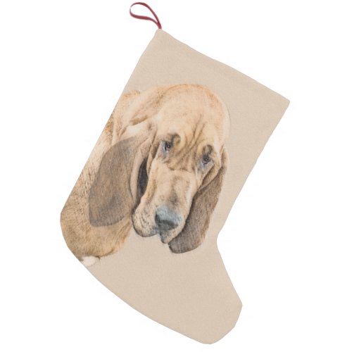 Bloodhound Painting _ Cute Original Dog Art Small Christmas Stocking