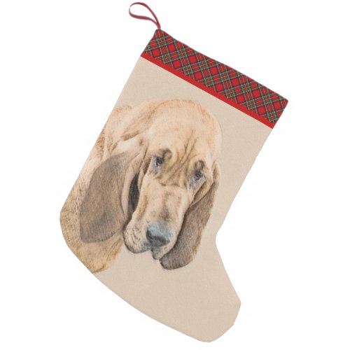Bloodhound Painting _ Cute Original Dog Art Small Christmas Stocking