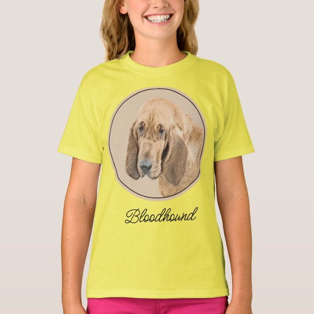 Bloodhound Painting - Cute Original Dog Art T-Shir T-Shirt (Front)