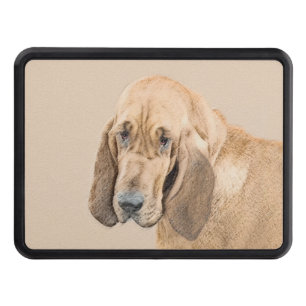 Bloodhound Painting - Cute Original Dog Art Tow Hitch Cover