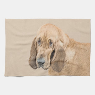 Bloodhound Painting - Cute Original Dog Art Towel