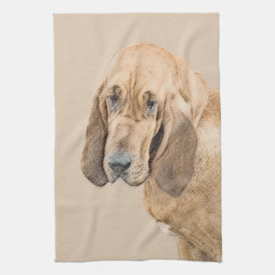 Bloodhound Painting - Cute Original Dog Art Towel