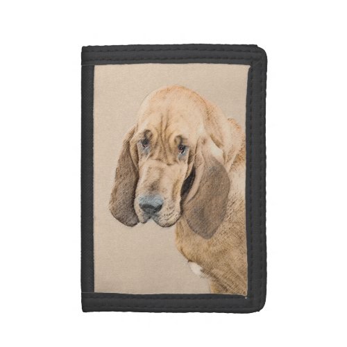 Bloodhound Painting _ Cute Original Dog Art Trifold Wallet