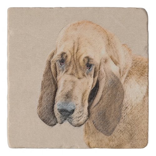 Bloodhound Painting _ Cute Original Dog Art Trivet