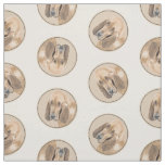 Bloodhound Painting Red Cute Scent Hound Dog Art Fabric