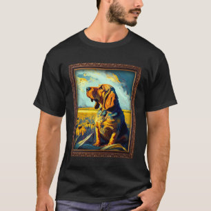 Bloodhound Painting Sunflower Flower Mom Women Flo T-Shirt