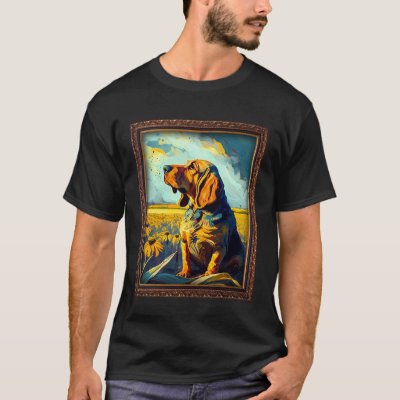 Bloodhound Painting Sunflower Flower Mom Women Flo T-Shirt