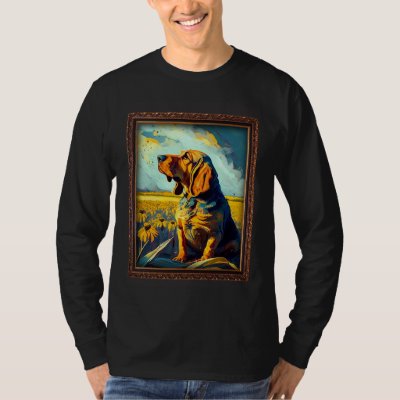 Bloodhound Painting Sunflower Flower Mom Women Flo T-Shirt