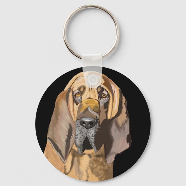 Bloodhound Portrait Keychain (Front)