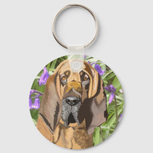 Bloodhound Portrait Keychain