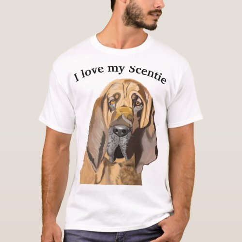 Bloodhound Portrait with editable text T_Shirt
