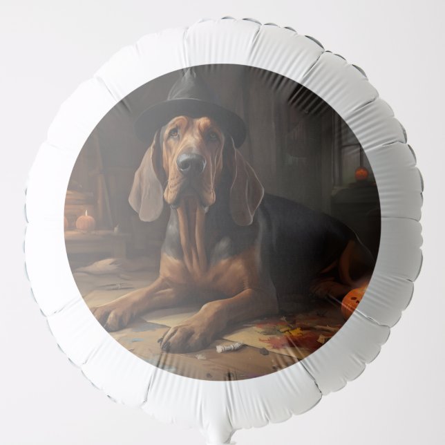 Bloodhound Pumpkins Halloween Scary  Balloon (Front)