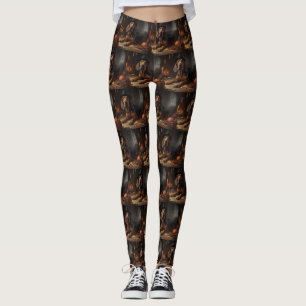 Bloodhound Pumpkins Halloween Scary  Leggings