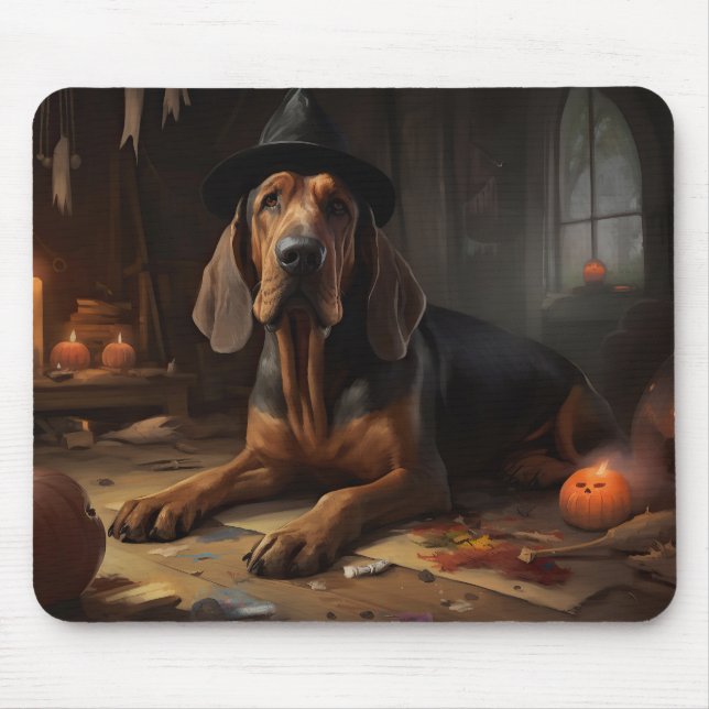 Bloodhound Pumpkins Halloween Scary  Mouse Pad (Front)