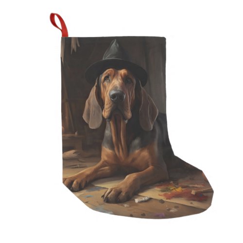 Bloodhound Pumpkins Halloween Scary  Small Christmas Stocking