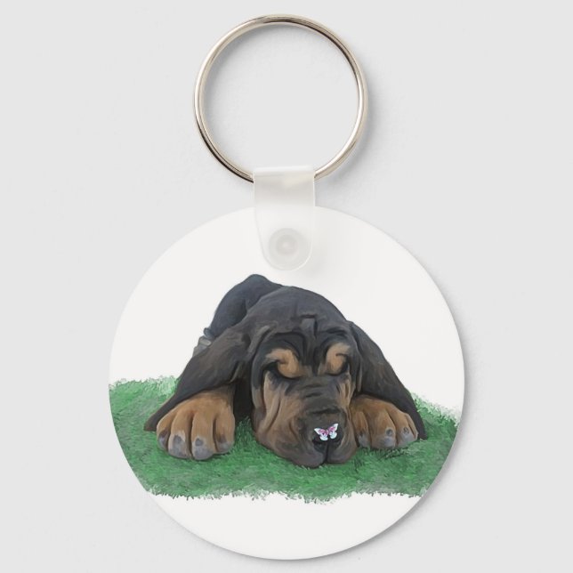 bloodhound puppy keychain (Front)