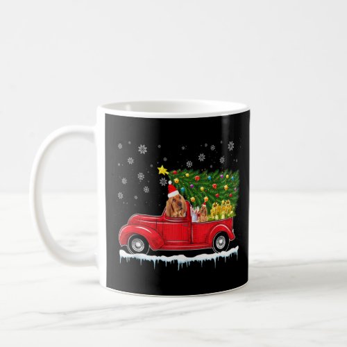 Bloodhound Red Car Truck Christmas Tree Funny Sant Coffee Mug