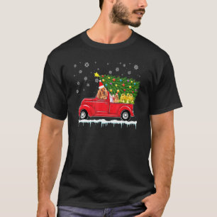 Bloodhound Red Car Truck Christmas Tree Santa Xmas T-Shirt