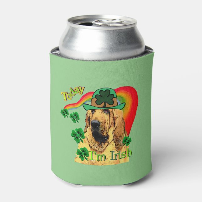 Bloodhound Saint Patricks Day Can Cooler (Can Front)