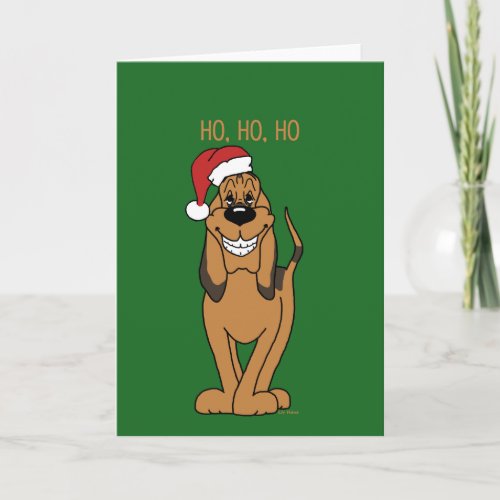 Bloodhound Santa Holiday Card