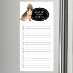 BloodHound Shopping List  Magnetic Notepad<br><div class="desc">Adorable things to fetch BloodHound dog with a black chalkboard frame personalized with your name.</div>