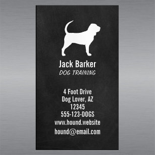 Bloodhound Silhouette Dog Breed Vertical Magnetic Business Card