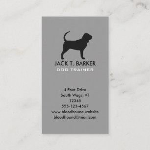 Bloodhound Silhouette Vertical Business Card