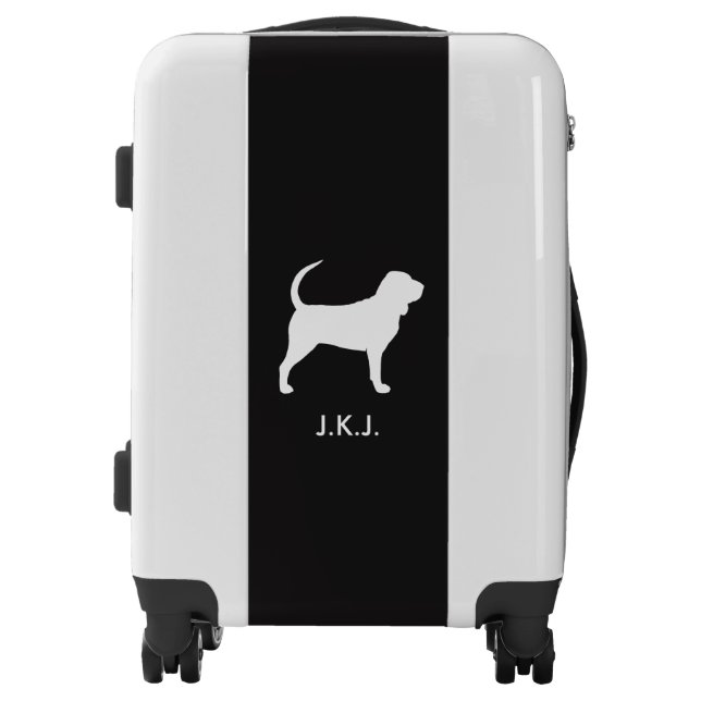 Bloodhound Silhouette with Custom Text Luggage (Front)