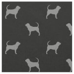 Bloodhound Silhouettes Grey and Black Patterned Fabric