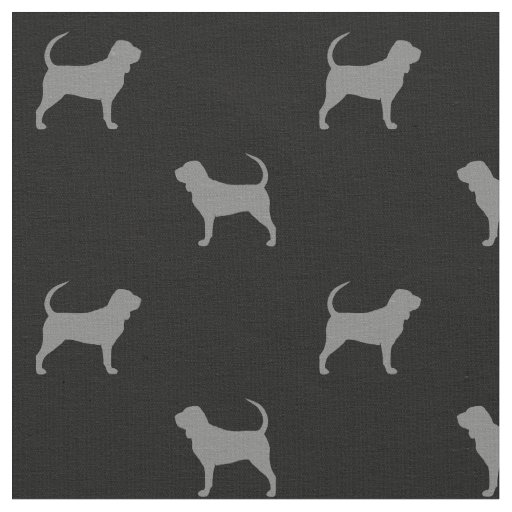 Bloodhound Silhouettes Grey and Black Patterned Fabric